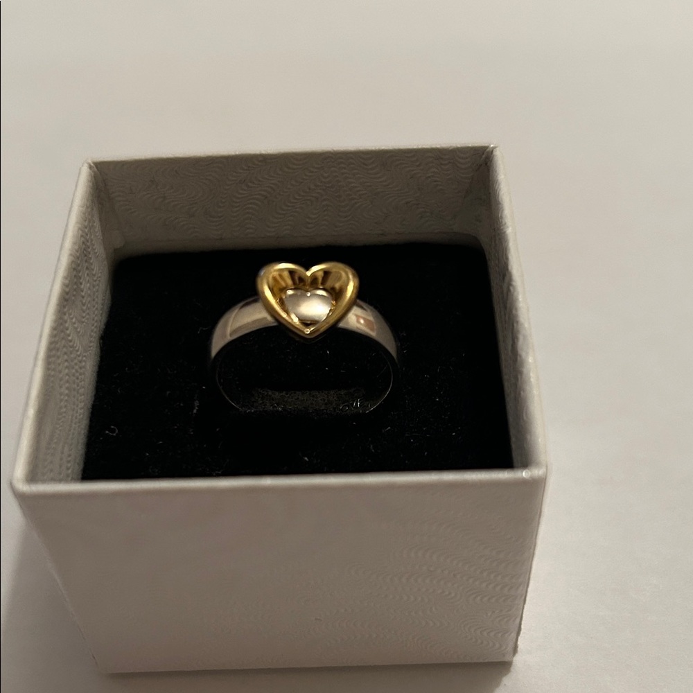Pandora Gold and Silver Heart Ring